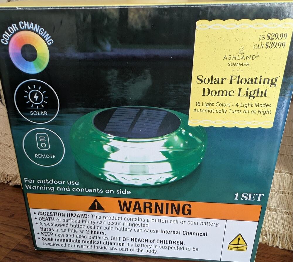 Ashland Summer Solar Floating Dome Light - retails for $29.99